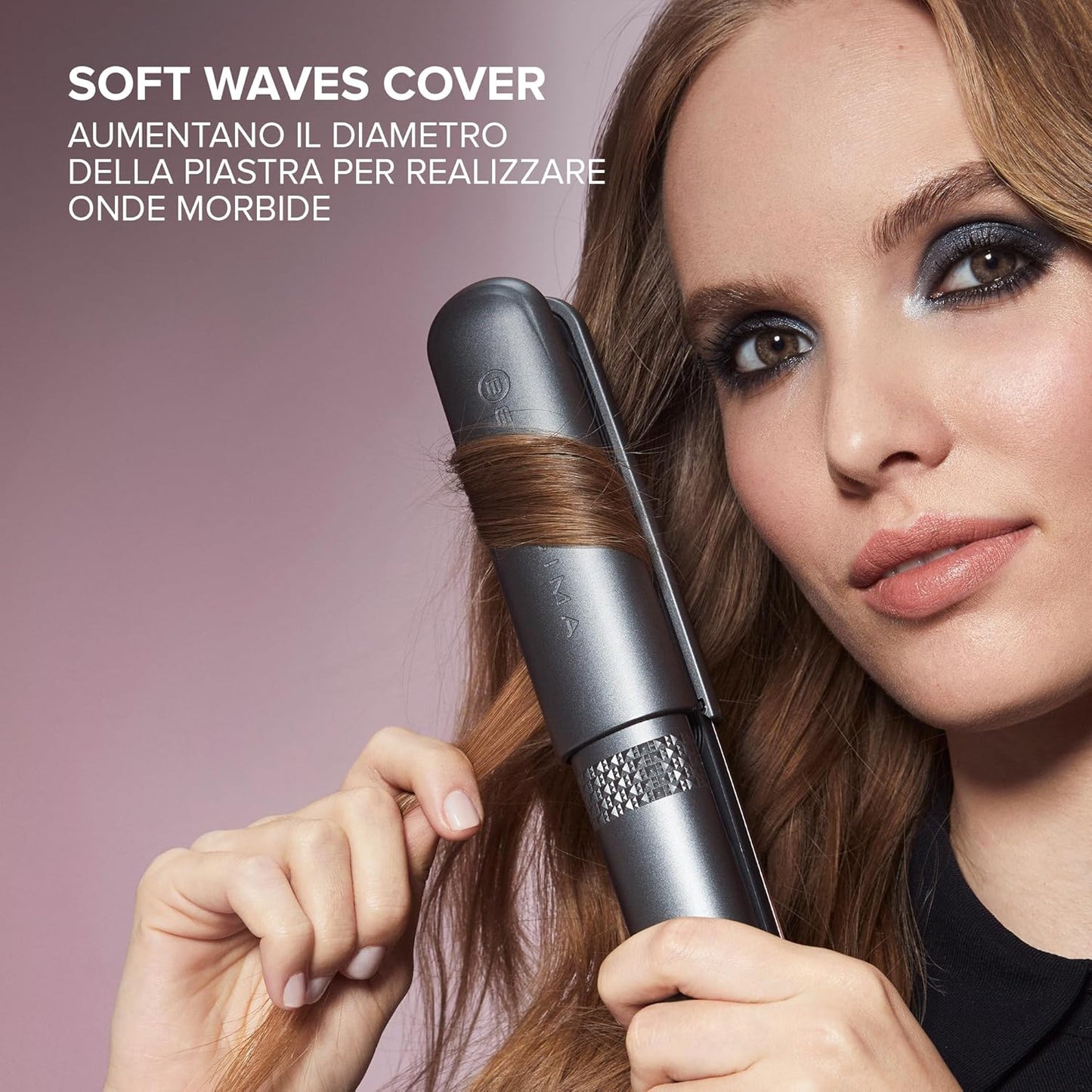 Imetec Creativity Multistyle, Piastra per Capelli Lisci O Mossi, Rivestimento Ceramica, Particelle Diamante, Cheratina, Piastre Flessibili E Calde Anche Esternamente, 5 Temperature