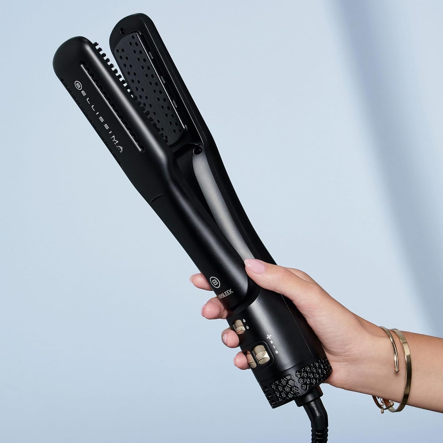 Imetec Airsleek - Piastra Asciugacapelli 2 in 1 Ad Aria, Asciuga E Stira Capelli Bagnati. Capelli Lisci E Protetti Senza Calore Estremo. Tecnologia a Ioni, Rivestimento Ceramica & Cheratina