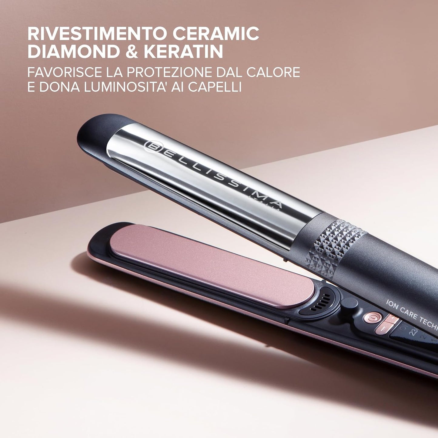 Imetec Creativity Multistyle, Piastra per Capelli Lisci O Mossi, Rivestimento Ceramica, Particelle Diamante, Cheratina, Piastre Flessibili E Calde Anche Esternamente, 5 Temperature