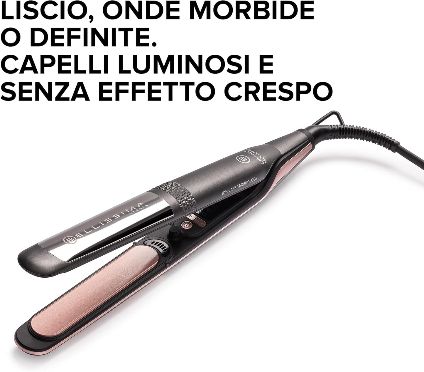 Imetec Creativity Multistyle, Piastra per Capelli Lisci O Mossi, Rivestimento Ceramica, Particelle Diamante, Cheratina, Piastre Flessibili E Calde Anche Esternamente, 5 Temperature