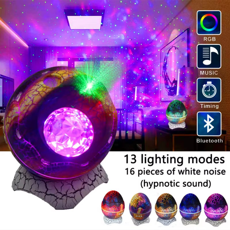 Dinosaur Eggs Shell Night Lamp Galaxy Starry Projector Night Light LED Lamp Decorat Bedroom for Sleep Children Gift