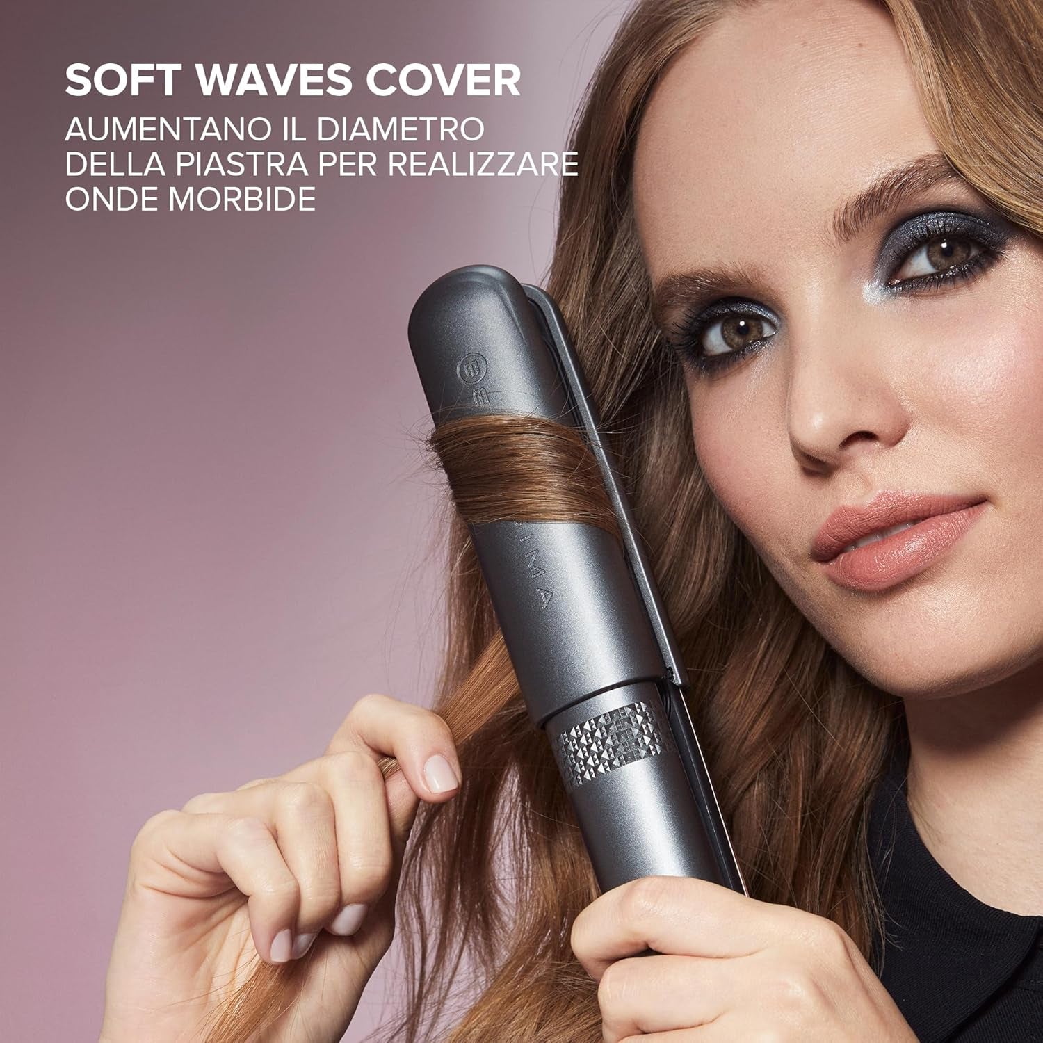 Imetec Creativity Multistyle, Piastra per Capelli Lisci O Mossi, Rivestimento Ceramica, Particelle Diamante, Cheratina, Piastre Flessibili E Calde Anche Esternamente, 5 Temperature