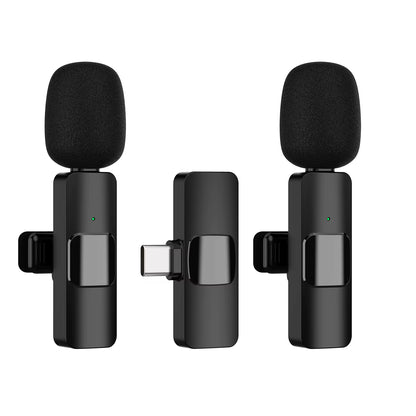 New Wireless Lavalier Microphone Portable Audio Video Recording Mini Mic for Iphone Android Live Broadcast Gaming Phone Mic