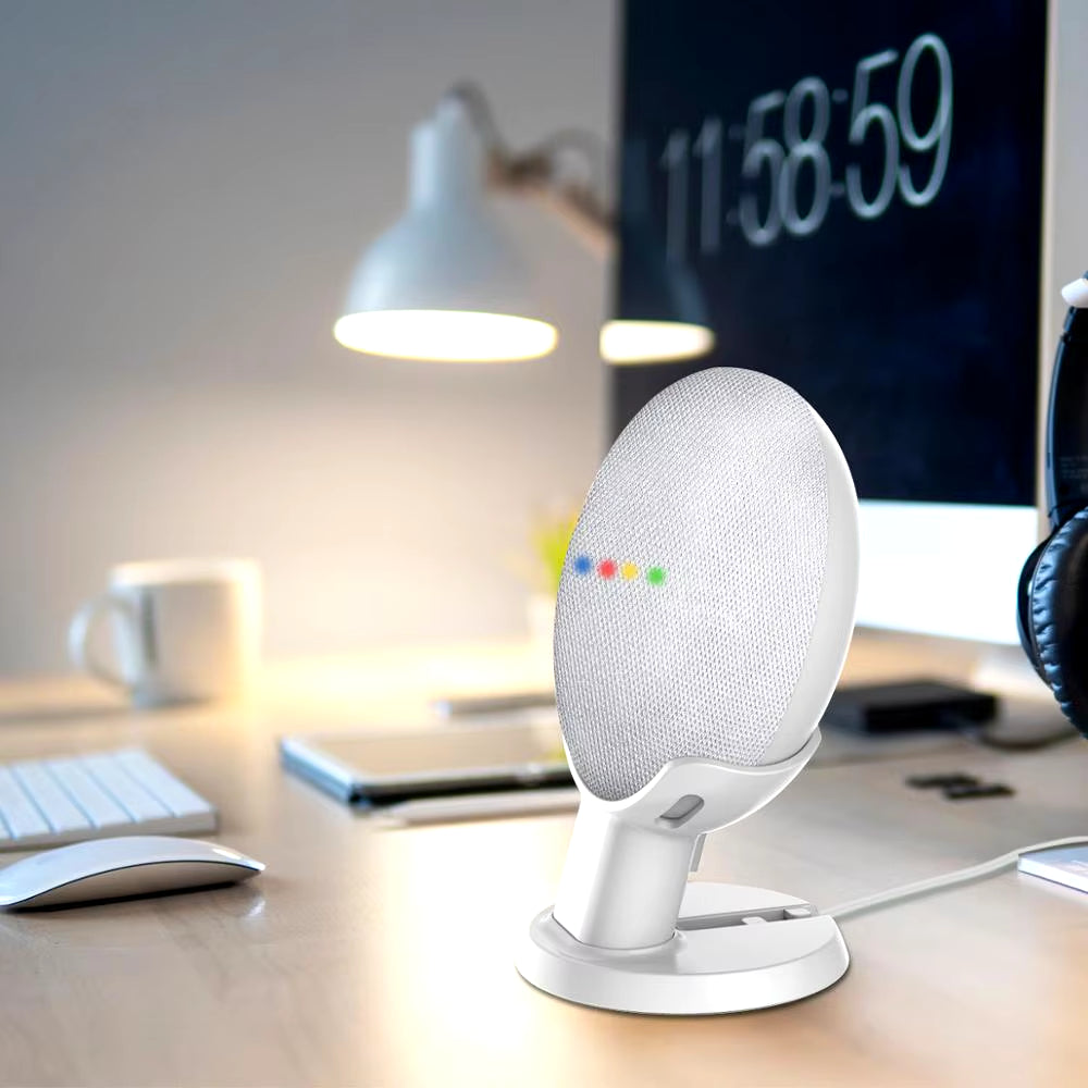 Outlet Table Wall Mount Holder for Google Home Mini Nest Mini Smart Voice Assistant Plug in Kitchen Bedroom Audio Stand