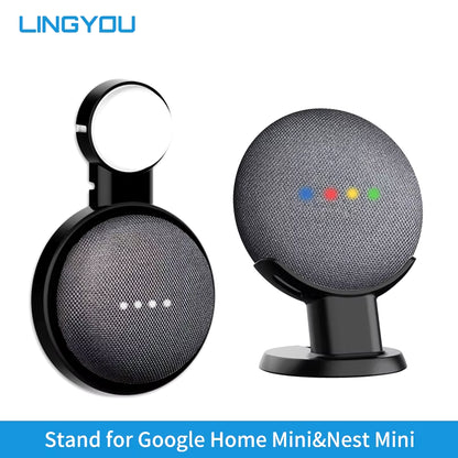 Outlet Table Wall Mount Holder for Google Home Mini Nest Mini Smart Voice Assistant Plug in Kitchen Bedroom Audio Stand