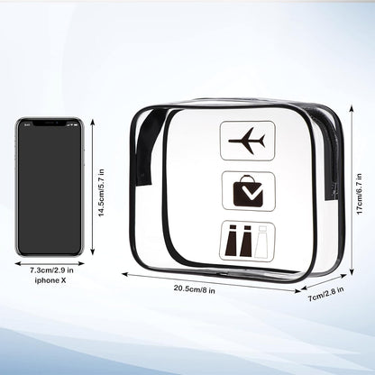 1 Borse Da Valigia Trasparente, TSA Beauty Case Da Viaggio Con Zip, Buste Trasparenti per Cosmetici, Donna/Uomo