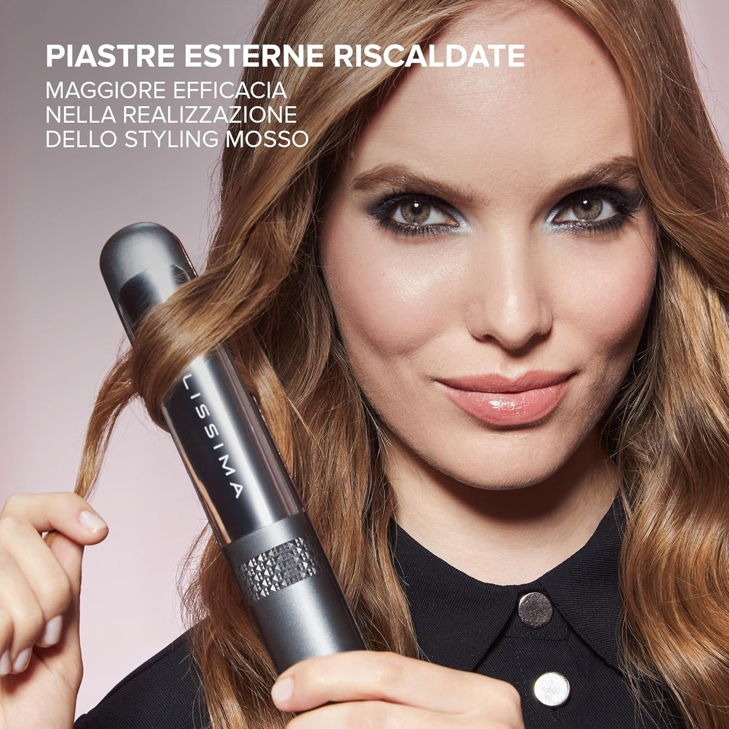 Imetec Creativity Multistyle, Piastra per Capelli Lisci O Mossi, Rivestimento Ceramica, Particelle Diamante, Cheratina, Piastre Flessibili E Calde Anche Esternamente, 5 Temperature
