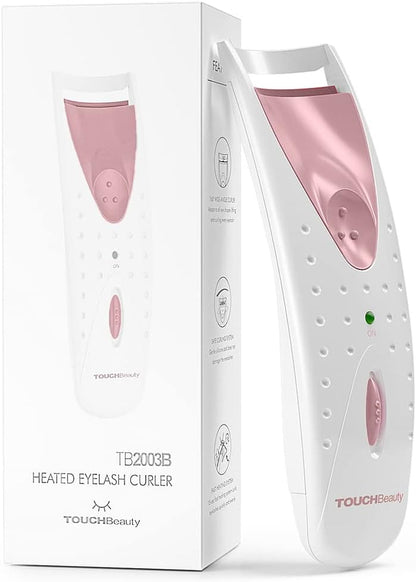 Piegaciglia Elettrico,Piegaciglia Riscaldato,Strumento Professionale per Il Trucco Con Cuscinetti Riscaldanti Intelligente in Silicone Ag-2003Ap(Rosa)