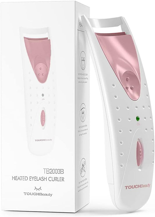 Piegaciglia Elettrico,Piegaciglia Riscaldato,Strumento Professionale per Il Trucco Con Cuscinetti Riscaldanti Intelligente in Silicone Ag-2003Ap(Rosa)
