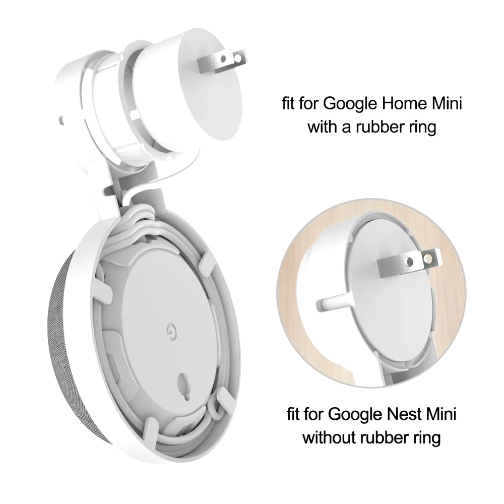 Outlet Table Wall Mount Holder for Google Home Mini Nest Mini Smart Voice Assistant Plug in Kitchen Bedroom Audio Stand