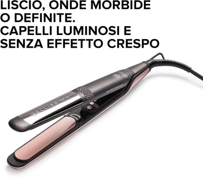 Imetec Creativity Multistyle, Piastra per Capelli Lisci O Mossi, Rivestimento Ceramica, Particelle Diamante, Cheratina, Piastre Flessibili E Calde Anche Esternamente, 5 Temperature