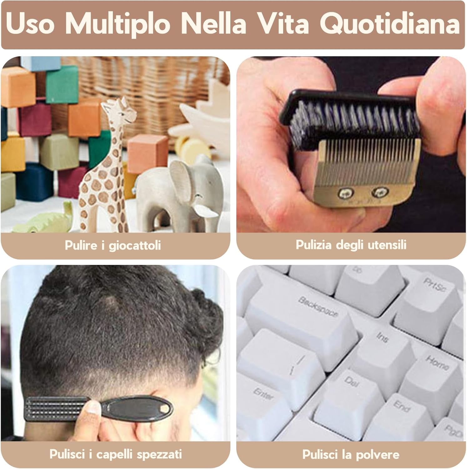 4 Pezzi Spazzola Barba Uomo Set, Pettine Barba Legno Uomo Setole Di Cinghiale Forbici Da Barba E Spazzola per Olio Vintage, Spazzola Da Barba Da Viaggio per Cura Professionale Della Barba