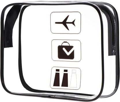 1 Borse Da Valigia Trasparente, TSA Beauty Case Da Viaggio Con Zip, Buste Trasparenti per Cosmetici, Donna/Uomo