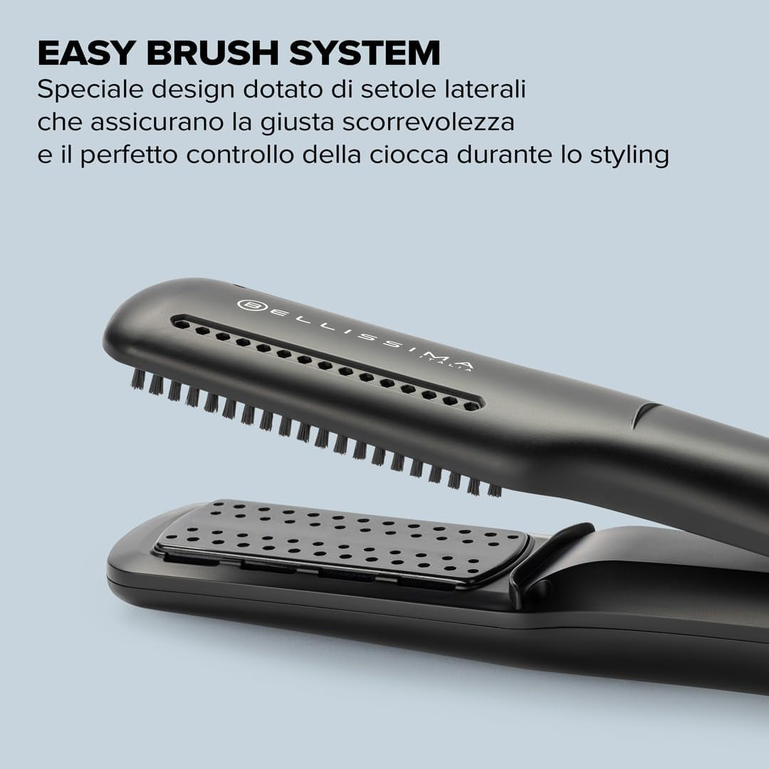 Imetec Airsleek - Piastra Asciugacapelli 2 in 1 Ad Aria, Asciuga E Stira Capelli Bagnati. Capelli Lisci E Protetti Senza Calore Estremo. Tecnologia a Ioni, Rivestimento Ceramica & Cheratina