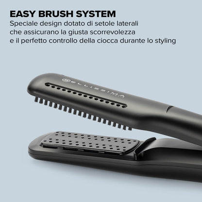 Imetec Airsleek - Piastra Asciugacapelli 2 in 1 Ad Aria, Asciuga E Stira Capelli Bagnati. Capelli Lisci E Protetti Senza Calore Estremo. Tecnologia a Ioni, Rivestimento Ceramica & Cheratina